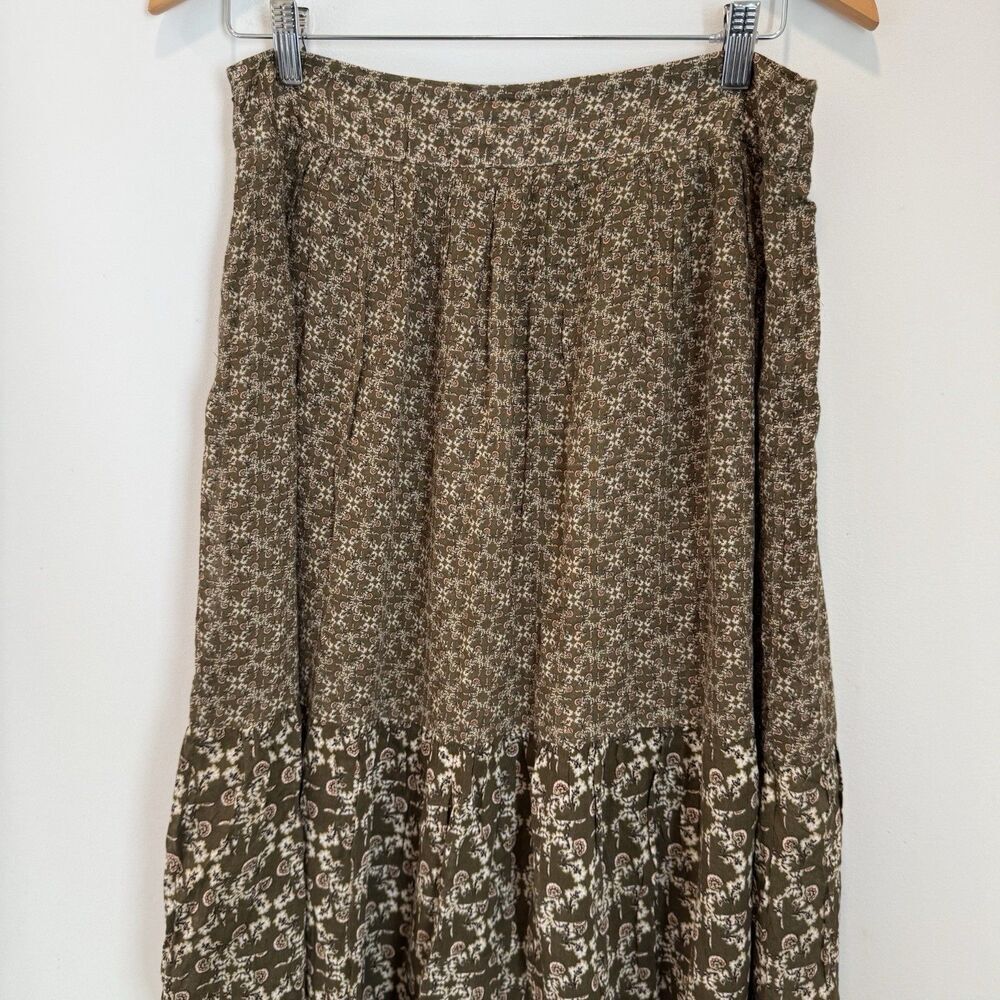 Massimo Dutti Women's Maxi Skirt, Size L  Brown Flowy Long Side Zip Skirt - Picture 2 of 10